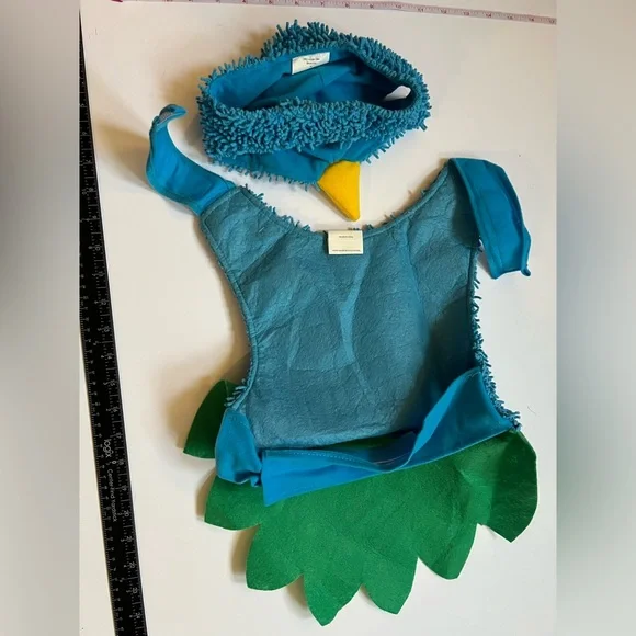 Halloween Dog Peacock Costume Blue Green Size M - Picture 2 of 3